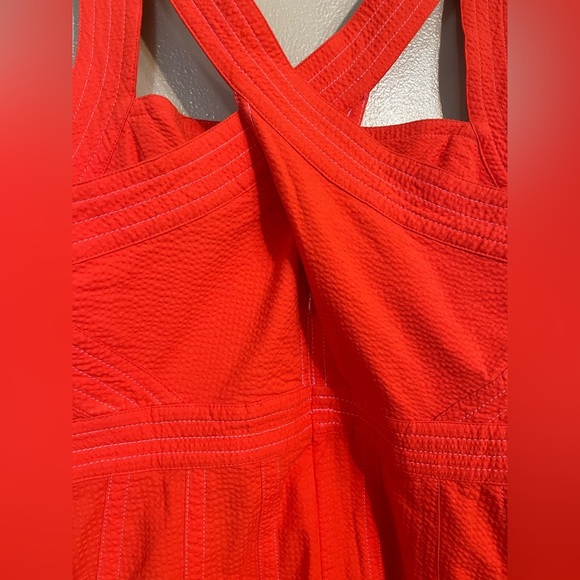 Anthropologie Maeve Alessandra Elegant Red Sleeveless Dress Cross Back 6 NWT - Picture 10 of 16